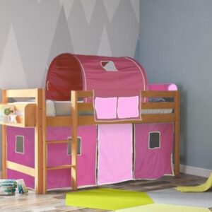 Υπερυψωμένο παιδικό κρεβάτι SMART φυσικό οξιά 600600