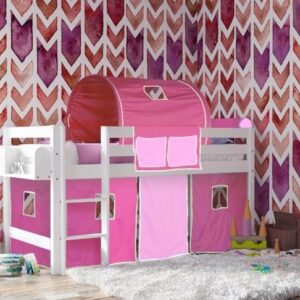 Υπερυψωμένο παιδικό κρεβάτι SMART λευκό οξιά 600400