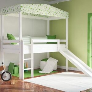 Παιδικό κρεβάτι με τσουλήθρα CLOUD λευκό οξιά 800500