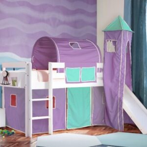 Παιδικό κρεβάτι με τσουλήθρα ECO λευκό οξιά 400500