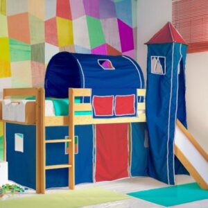 Παιδικό κρεβάτι με τσουλήθρα ECO φυσικό οξιά 400700