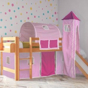 Παιδικό κρεβάτι με τσουλήθρα SMART φυσικό οξιά 600700