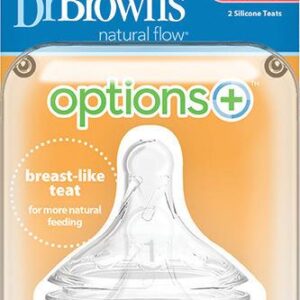 Dr. Brown’s Θηλές για Μπιμπερό Options+ με Φαρδύ Λαιμό 0-3m 2τμχ WN1201