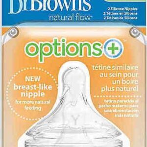 Dr. Brown’s Θηλές για Μπιμπερό Options+ με Φαρδύ Λαιμό 9M Y-CUT+ 2τμχ WNY201