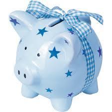 Κουμπαράς γουρουνάκι σιέλ SPIEGELBURG 13423