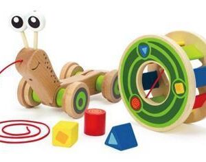 Hape Push & Pull Ξύλινο Συρόμενο Σαλιγκάρι HP-E0349A