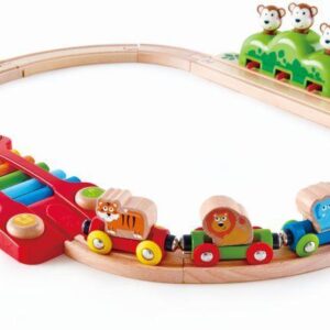 Hape Railway Ξύλινο Σετ Σιδηρόδρομος Music & Monkeys E3825