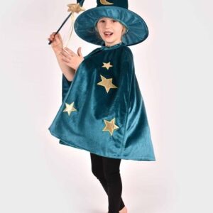 Deluxe Σετ Μάγου Βελούδινο, Πετρόλ, 3-8 ετών DGF-77600