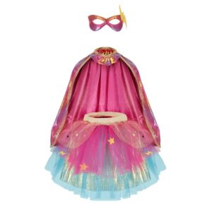 Στολή ’Σούπερ ηρωίδα - Ροκ σταρ’ ροζ ιριδίζον - χρυσή 4-6. GPR-67855