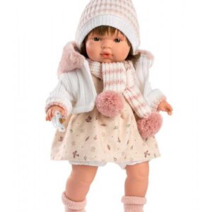 Llorens ΚΟΥΚΛΑ 38cm ΚΑΣΤΑΝΗ ΛΕΥΚΗ ΖΑΚΕΤΑ LIO-38568