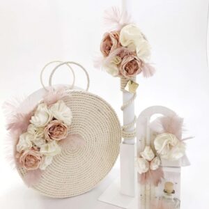 Feather Boho Κουτί | Λαμπάδα | Λαδοσέτ K22-001