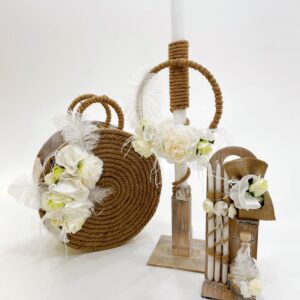 Feathers and Flowers Κουτί | Λαμπάδα | Λαδοσέτ K22-054