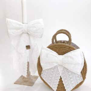White Bow Κουτί | Λαμπάδα | Λαδοσέτ K20-015