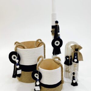 Basket Boho Eye Charm Κουτί | Λαμπάδα | Λαδοσέτ A22-059