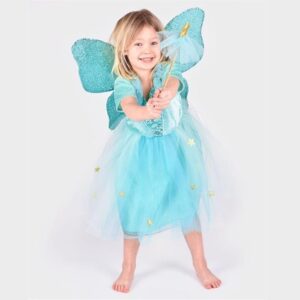 Den Goda Fen, Στολή light blue Fairy, με φτερά και ραβδί GF-66611 2-4 ετών