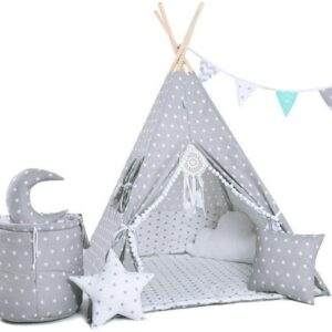 Elis Design Παιδική Σκηνή Σετ με Μαξιλάρια Gray Stars 1770/LUX 1770/LUX