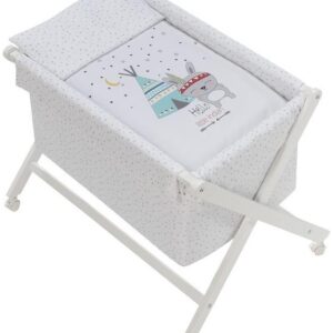 Interbaby Tipi Oso Σετ Λίκνο + Προίκα + Στρώμα White 92082-09 92082-09