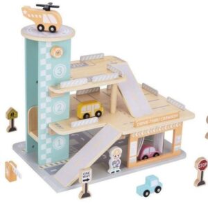 EliNeli Montessori Ξύλινο Εκπαιδευτικό Παιχνίδι Γκαράζ Με Φιγούρες και Σήματα Eli Neli EN1106 EN1106