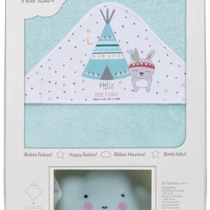 Interbaby Tipi Oso Μπουρνούζι Κάπα Σετ Με Λαμπάκι Νυκτός Green NU1202-GR NU1202-GR