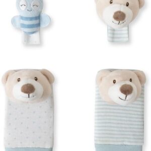 Interbaby Bear Σετ 4 Τμχ Καλτσάκια και Περικάρπια Κουδουνίστρες Blue OSI01-01 OSI01-01