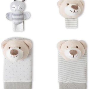 Interbaby Bear Σετ 4 Τμχ Καλτσάκια και Περικάρπια Κουδουνίστρες Grey OSI01-31 OSI01-31