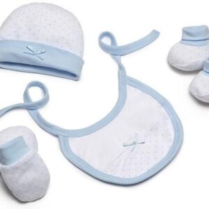 Interbaby Dots Σετ Δώρου 4 τμχ (0-6 μηνών) Blue SET01-01 SET01-01