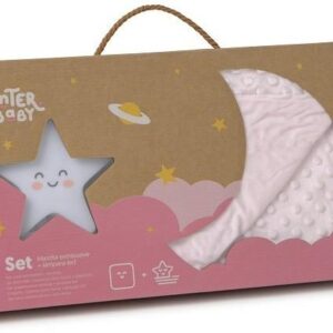 Interbaby Bubble Κουβέρτα Αγκαλιάς 80X110 και Λαμπάκι Νυκτός Pink SET26-02 SET26-02