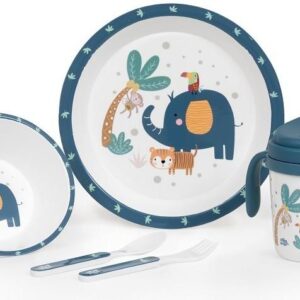 Interbaby Jungle Παιδικό Σετ Φαγητού Blue SET37-01 SET37-01