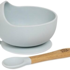 Interbaby Σετ Αντιολισθητικό Μπολ Και Κουτάλι Από Σιλικόνη Blue SI001-73 SI001-73