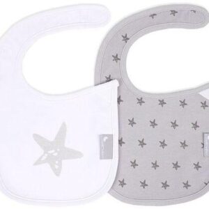 Interbaby Σαλιάρα Velcro Σετ 2 Τεμ Estrellas Grey 00311-31 00311-31