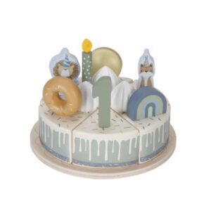 Little Dutch Ξύλινη τούρτα με κεράκια μπλε FSC LD8016