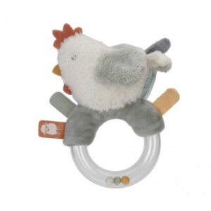 LITTLE DUTCH. Υφασμάτινη κουδουνίστρα κοτοπουλάκι με κρίκο Little Farm LD8814