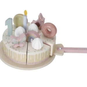 LITTLE DUTCH. Ξύλινη τούρτα με κεράκια ροζ FSC LD8015