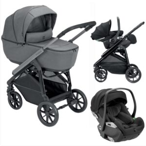 Cam Modus Duo Πολυκαρότσι 3 σε 1 με Πορτ-Μπεμπέ Col.603 Anthracite & Κάθισμα Αυτοκινήτου Relax i-Size 0-13kg CAM-603
