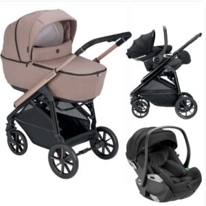 Cam Modus Duo Πολυκαρότσι 3 σε 1 με Πορτ-Μπεμπέ Col.601 Light Pink & Κάθισμα Αυτοκινήτου Relax i-Size 0-13kg CAM-601