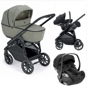 Cam Modus Duo Πολυκαρότσι 3 σε 1 με Πορτ-Μπεμπέ Col.600 Light Green & Κάθισμα Αυτοκινήτου Relax i-Size 0-13kg CAM-600