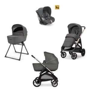 Πολυκαρότσι 3σε1 Inglesina Aptica Quattro Velvet Grey σκελετό Palladio Black&κάθισμα αυτοκινήτου Darwin Infant KA61S0VLG