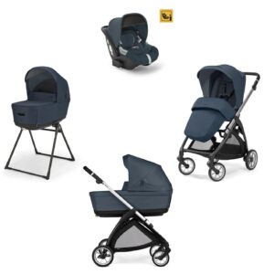 Πολυκαρότσι 3σε1 Electa Quattro Hudson Blue με σκελετό Silver Black&παιδικό κάθισμα αυτοκινήτου Darwin Infant KA51S0HDB