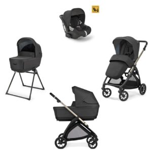 Πολυκαρότσι 3σε1 Electa Quattro Upper Black με σκελετό Iridio Black και παιδικό κάθισμα αυτοκινήτου Darwin Infa KA51S0UPB