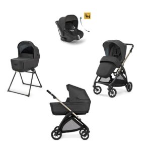 Πολυκαρότσι 3σε1 Electa Quattro Upper Black με σκελετό Total Black&κάθισμα αυτοκινήτου Darwin Infant Recline KA52S0UPB