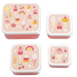 A Little Lovely Company - Σετ Δοχείου φαγητού Lunch box - Ice-cream SBSEIC61