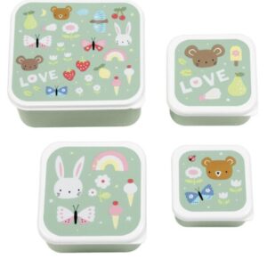 A little lovely company: Σετ 4 δοχεία φαγητού Lunch & Snack Box - Joy SBSEJO62