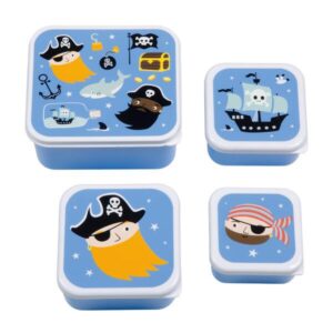A little lovely company: Σετ 4 δοχεία φαγητού Lunch & Snack Box -Pirates SBSEPI80