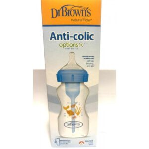 Dr Brown s Μπιμπερό Πλαστικό Options+ Με φαρδύ λαιμό Μπλε 270ml WB91802