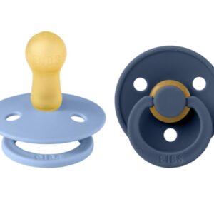 Bibs Πιπίλες Colour Round 2τμχ Latex No2 6m+ Sky blue steel blue 120277