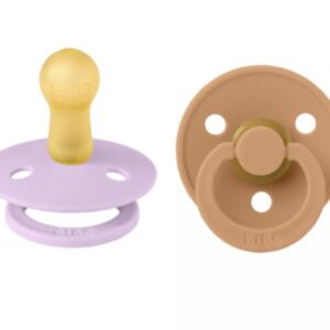 Bibs Πιπίλες Colour Round 2τμχ Latex No1(0m+) Violoet Sky-Pumpkin 110435