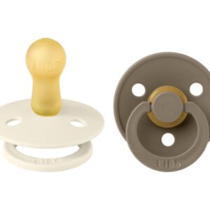 Bibs Πιπίλες Colour Round 2τμχ Latex No2 6m+ Ivory Dark Oak 120358