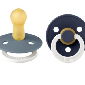 Bibs Πιπίλες Colour Round 2τμχ Latex No2(6-12M) Glow Petrol Deep Space 120455