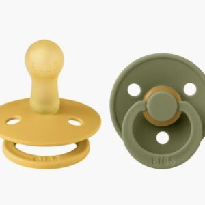 Bibs Πιπίλες Καουτσούκ 2 Τεμάχια 6+m Colour Round-2-Pack Honey Bee/Olive 120273