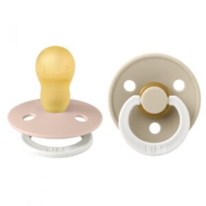 Bibs Πιπίλες Colour Round 2τμχ Latex No3 18m+ Glow Blush/Vanilla 130243